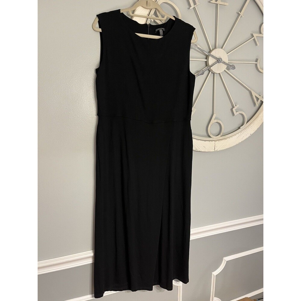 Eileen Fisher Black Knit Sleeveless Wide Leg Cropped Jumpsuit Sz M
